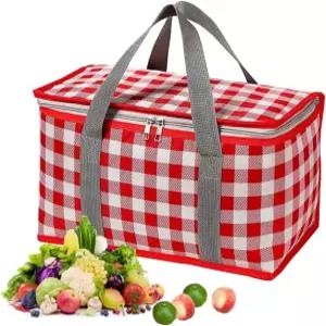 단열 재사용 가능한 음식 피크닉 가방 비치백 지퍼가 달린 상단이 있는 쿨러백 - 뜨겁거나 차가운 경우