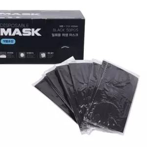 일회용 마스크 블랙 대형 3중필터 귀편한 마스크 50매