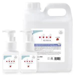 이공이공 핸드워시 딸기향 4L 1개+300ml 본품 2개