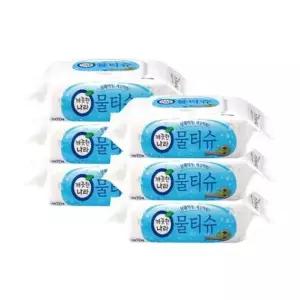 깨끗한나라 물티슈 70매 캡형 6개 Pack