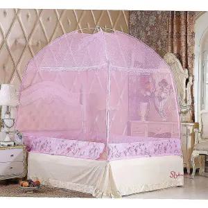 아기모기장 방충망 신생아 설치 150x200cm 핑크 유아 침대 어린이 간편 실내qrs742