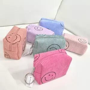 스마일 옆태 통통 사각 미니파우치 반지갑 동전지갑 키링 코듀로이 학생지갑 소품샵