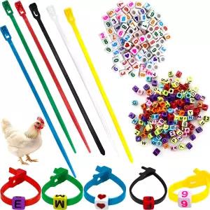 청라이 100개 조절 가능한 닭다리 밴드 튀르키예 오리 거위 새를 위한 매력 액세서리가 있는 화려한 가금류