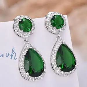 [하프클럽/]에메랄드 엔틱귀걸이 물방울 드롭 드롭귀걸이 나비귀