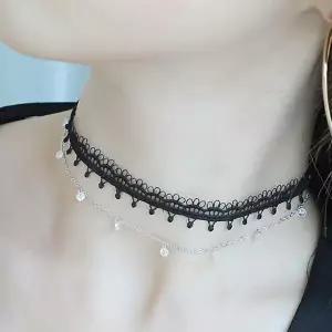 [하프클럽/]여자 우아한 큐빅 진주 레이어드 초커 목걸이