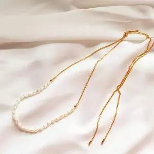 [하프클럽/]여자 슬림 펄진주 길이조절 목걸이