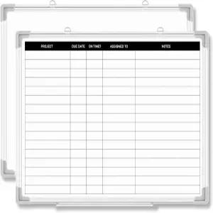 라인이 있는 린시아 알루미늄 프레임 건식 지우기 보드 일정 관리를 위한 양면 벽걸이 화이트보드 할 일