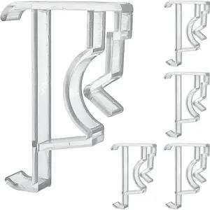 큐텍 밸런스 클립 2인치 5개 투명 플라스틱 숨겨진 리테이너 홀더 윈도우 블라인드 수평 인조 및 우드 커버