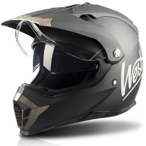 웨스트트 듀얼 스포츠 모터사이클 헬멧 오프로드 헬멧, 바이저 - 풀페이스 ATV UTV 더트 바이크 모터크로스 DOT 승인