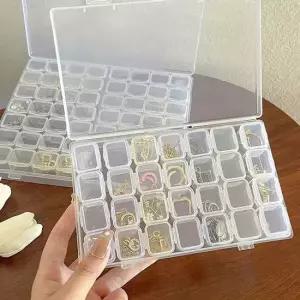 다용도 분리형 투명 수납함 28칸 1P 귀걸이 반지 보관