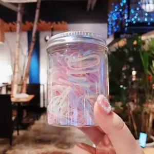 둥근고무줄 투명고무줄 밴드 예쁜 머리 파스텔 헤어 끈 여자 둥근고무줄 투명고무줄