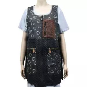 (꼬레하우씨) 지퍼 포켓 디자인 뽀글이 하트 앞치마