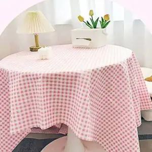 사각 식탁보 핑크 테이블보 식탁덮개 원형테이블보