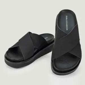 x스트랩 남성슬리퍼 발편한 슬리퍼 블랙 키높이 쿠션미드솔 남자키높이슬리퍼