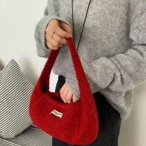 여성 뜨개 토트백 니트 핸드백 숄더백 가방 5색 미니백