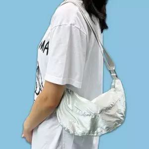 데일리 실버 핸드폰가방 여행용크로스백 여행 가벼운 백 크로스 핸드폰가방