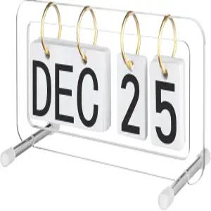 코스모스 책상 플립 캘린더 영구 날짜 링 데일리 블록 홈 오피스 교사용 데스크 액세서리 재사용 가능한