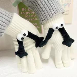 WL 캐릭터 겨울장갑 눈알이 커플 우정 선물 터치 겨울장갑