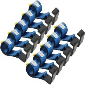 마이티 제품 10팩 4인치 x 5인치 롤오프 컨테이너 블루 윈치 스트랩 트럭용 대형 플랫 후크 작업 하중 제한