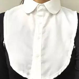 쉬폰 페이크셔츠 목카라 라운드 화이트 페이크카라