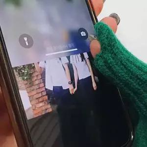 니트 장갑 손가락 스마트폰 터치 초록 골지 스마트폰 장갑