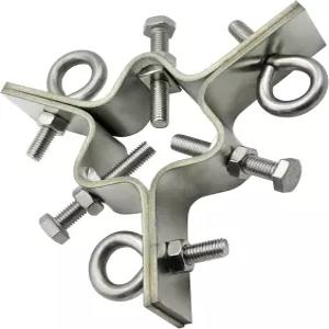 가이 와이어 링 헤비 듀티 스테인리스 스틸 조절 가능한 3방향 하향 안테나 마스트 클램프 마운트 최대