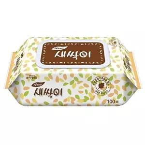 고품질 TBZ 미래생활)뉴새싹이물티슈(100매 캡형) 세면용품 휴지류 WFLYWQM