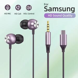 호환 For 적용 대상 Galaxy S24 S23 삼성 호환제품 호환 삼성 호환제품 호환 용 DAC 마이크 헤드폰이있는 유형 C 참고 울트라 유선 이어폰 3 5 잭 헤드셋