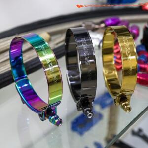 45mm~105mm 블랙 스테인리스 스틸 T-볼트 클립 클램프 키트 조절 가능한 범용 파이프 (전기영동)