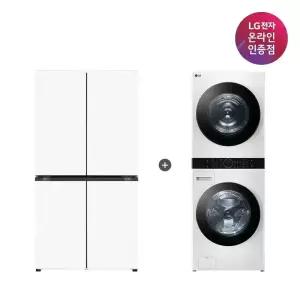 [혜택가 425만대] LG 디오스 오브제컬렉션 매직스페이스 냉장고 + LG 트롬 워시타워 (T875MHH111 + W21WAM)