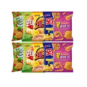 농심 벌집핏자 90g+포테토칩 60g+오징어집 78g+포스틱 84g+꿀꽈배기 90g 각 2개 (총 10개)