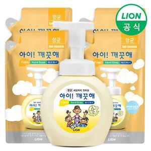 [라이온코리아]아이깨끗해 핸드워시 용기 250ml 1개+리필 200ml 4개