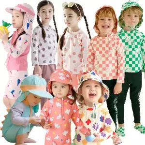 유아 래쉬가드 아기 수영복 세트 여아 남아 아동 키즈 가운 썬햇 플랩캡