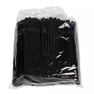 25cm 8mm 블랙 자바라 스트로우 음료용 1봉 250개