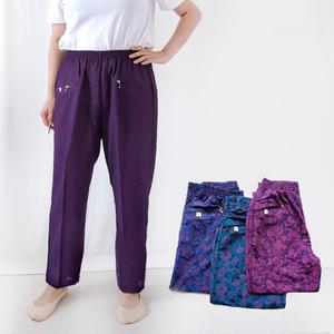 XS-XXL 할머니 여름 몸빼바지 시원한 까시리 고무줄 고쟁이 꽃무늬 빅사이즈 농사 바지