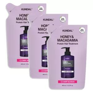 쿤달 트리트먼트 리필팩, 체리블라썸, 400ml, 3개