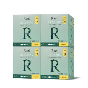 [라엘] 유기농 순면커버 생리대 소/중/대 4팩