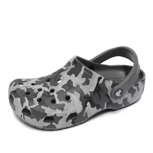 크록스 클래식 카모 클로그 여성 샌들 블랙그레이 207594-097