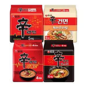 농심 신라면더레드, 125g, 4개 + 신라면, 120g, 5개 + 신라면건면, 97g, 5개 + 신라면블랙, 134g, 4개