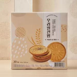 우리밀로 만든 흑임자 땅콩맛 전병 20개입 / 우리밀전병