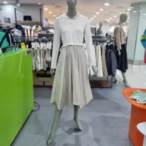 시슬리/애플아울렛/니트 카라 풀오버 우븐 패치 원피스/SAKO01311