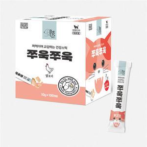 펫어스 쭈욱쭈욱 닭고기맛 100p 부들부들한 푸딩 제형 쉬운 보관 고양이 간식