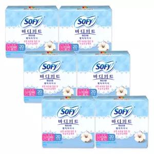 바디피트 팬티라이너 6팩 생리대 좋은느낌 화이트 순슬림