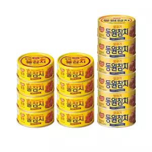 동원 불참치, 90g, 4입, 2개 + 라이트 스탠다드 참치 85g , 6캔, 1개