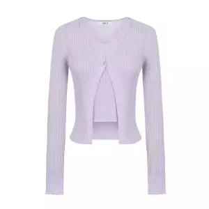 [롯데백화점]abfz 가디건 레이어드 스타일 골지 긴팔 니트 APZ1ZW311C