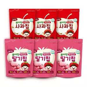 [퓨어잇]동결건조 과일칩 6봉세트 딸기칩 사과칩