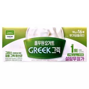 풀무원 다논 그릭요거트 무가당플레인 90g 16개입