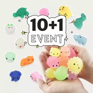 10+1 (12개입) 스퀴시 말랑이 시리즈 동물 바다 찐득이 장난감 모찌 스트레스볼