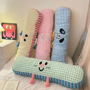 귀여운 소녀용 다리 꼬임 인형 캐릭터 세탁 가능 측면 수면 탈부착 쿠션 침대 자동차 베개 시트 머리 커버