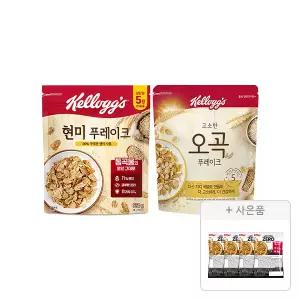 켈로그 현미후레이크 550g, 1개+오곡후레이크 570g, 1개+증정(프로틴 그래놀라 제로슈거 40g, 4개)